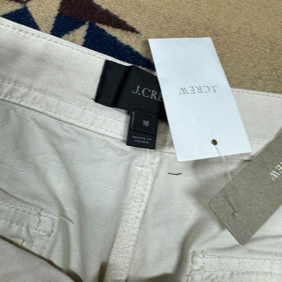 J Crew Womens Canvas Stretch Short NEW Zip Pocket Ivory Sz 16 36x6 High Rise - Picture 4 of 13